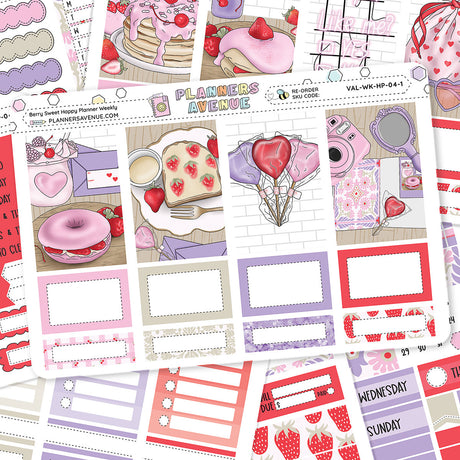 Berry Sweet Happy Planner Weekly Sticker Foiled Kit (PURPLE FOIL)