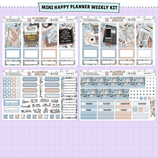 Bookish Happy Planner Weekly Sticker Foiled Kit (SILVER FOIL)