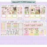 Cherry Blossoms Happy Planner Weekly Sticker Foiled Kit (GOLD FOIL)