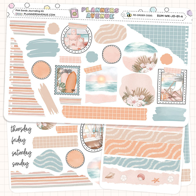 Pink Sands Journaling Sticker Kit