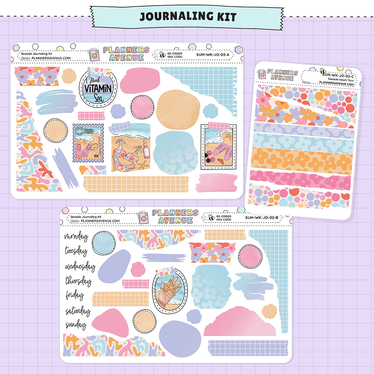 Seaside Journaling Sticker Kit