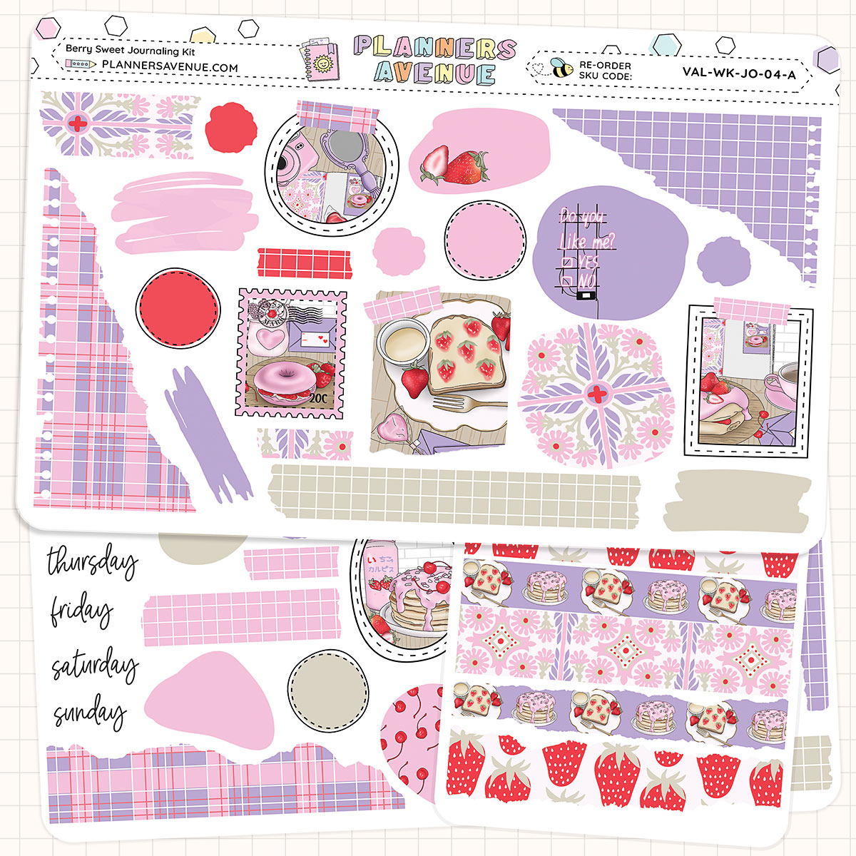 Berry Sweet Journaling Sticker Kit