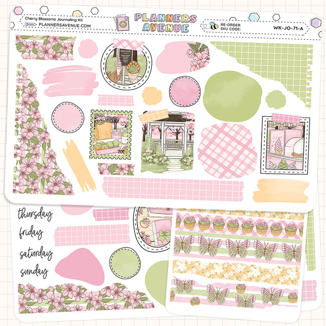 Cherry Blossoms Journaling Sticker Kit