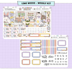 Easter Day Lime Weekly Planner Sticker Foiled Kit (GOLD FOIL)