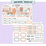 Pink Sands Lime Weekly Planner Sticker Foiled Kit (HOLO GOLD FOIL)