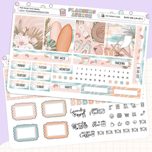 Pink Sands Lime Weekly Planner Sticker Kit