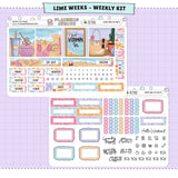 Seaside Lime Weekly Planner Sticker Foiled Kit (HOLO SILVER FOIL)