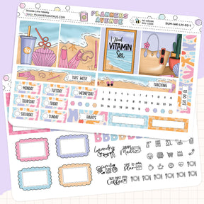 Seaside Lime Weekly Planner Sticker Foiled Kit (HOLO SILVER FOIL)