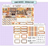 Autumn Lake Lime Weekly Planner Sticker Foiled Kit (ROSE GOLD FOIL)