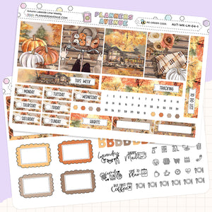 Autumn Lake Lime Weekly Planner Sticker Foiled Kit (ROSE GOLD FOIL)
