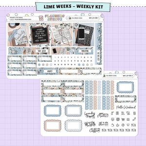 Bookish Lime Weekly Planner Sticker Foiled Kit no foil