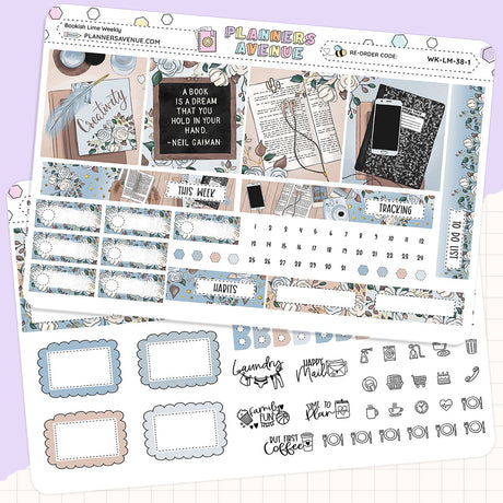 Bookish Lime Weekly Planner Sticker Foiled Kit (Silver Foil)