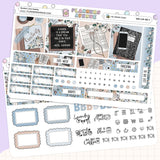 Bookish Lime Weekly Planner Sticker Foiled Kit (Silver Foil)