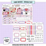 Berry Sweet Lime Weekly Planner Sticker Foiled Kit (PURPLE FOIL)