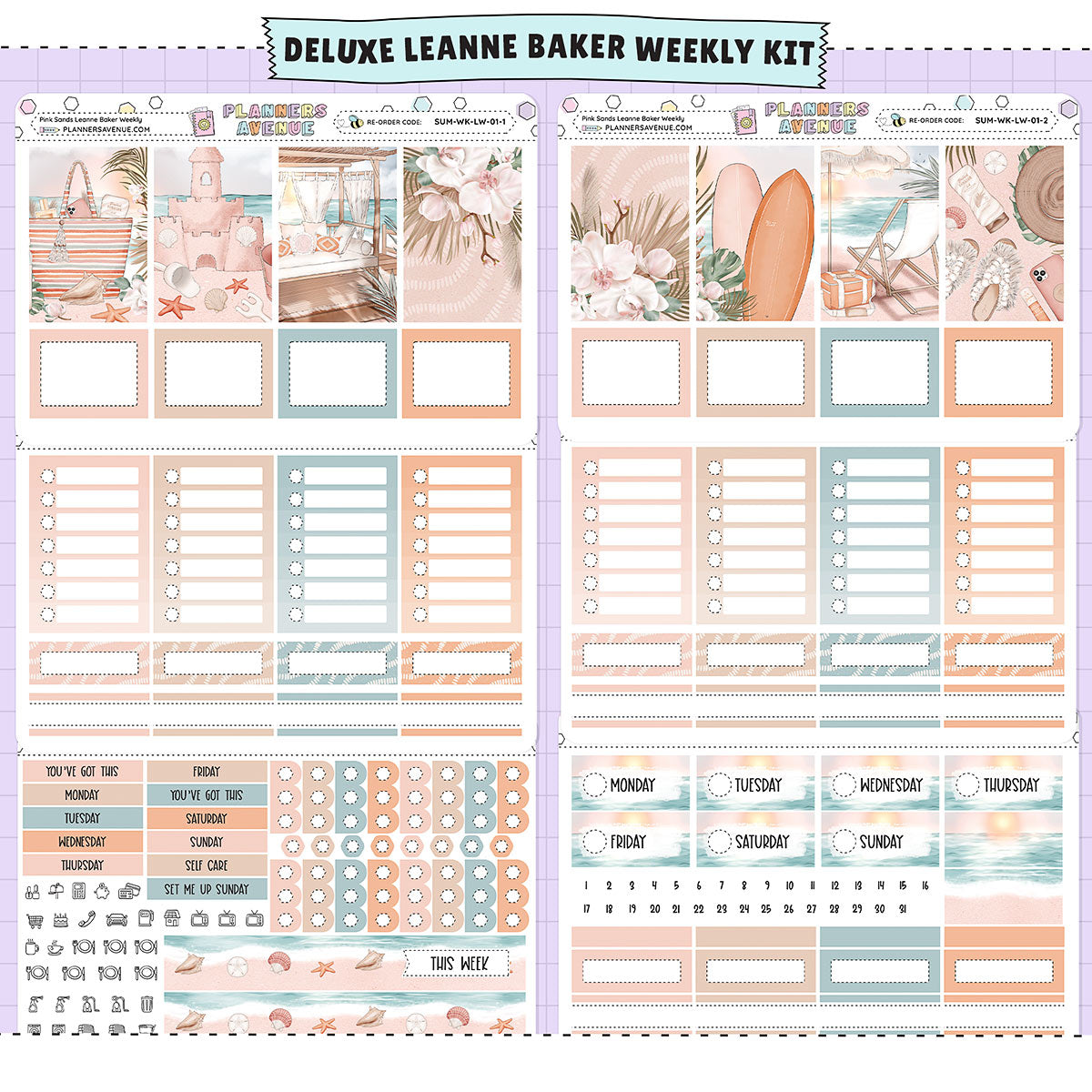 Pink Sands Leanne Baker Weekly Sticker Foiled Kit 