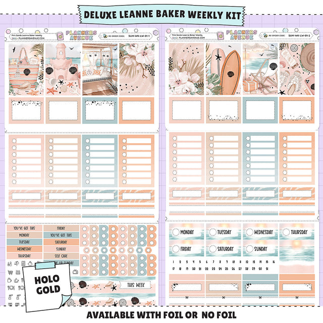 Pink Sands Leanne Baker Weekly Sticker Foiled Kit (HOLO GOLD FOIL)