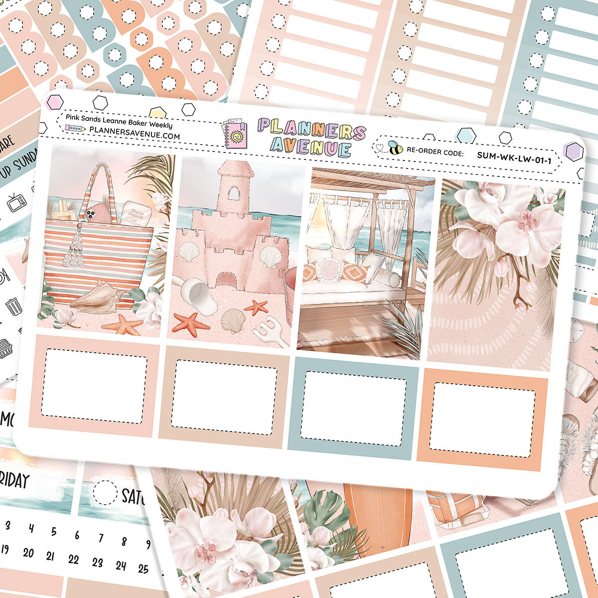 Pink Sands Leanne Baker Weekly Sticker Foiled Kit