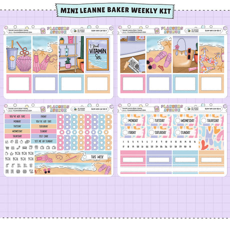 Seaside Leanne Baker Weekly Sticker Foiled Kit (HOLO SILVER FOIL)