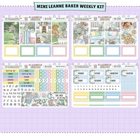 Sugar Bunny Lime Weekly Planner Sticker Foiled Kit (HOLO SILVER FOIL)