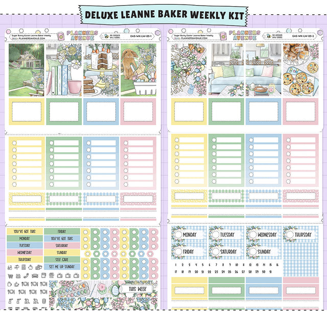 Sugar Bunny Leanne Baker Weekly Sticker Foiled Kit (HOLO SILVER FOIL)