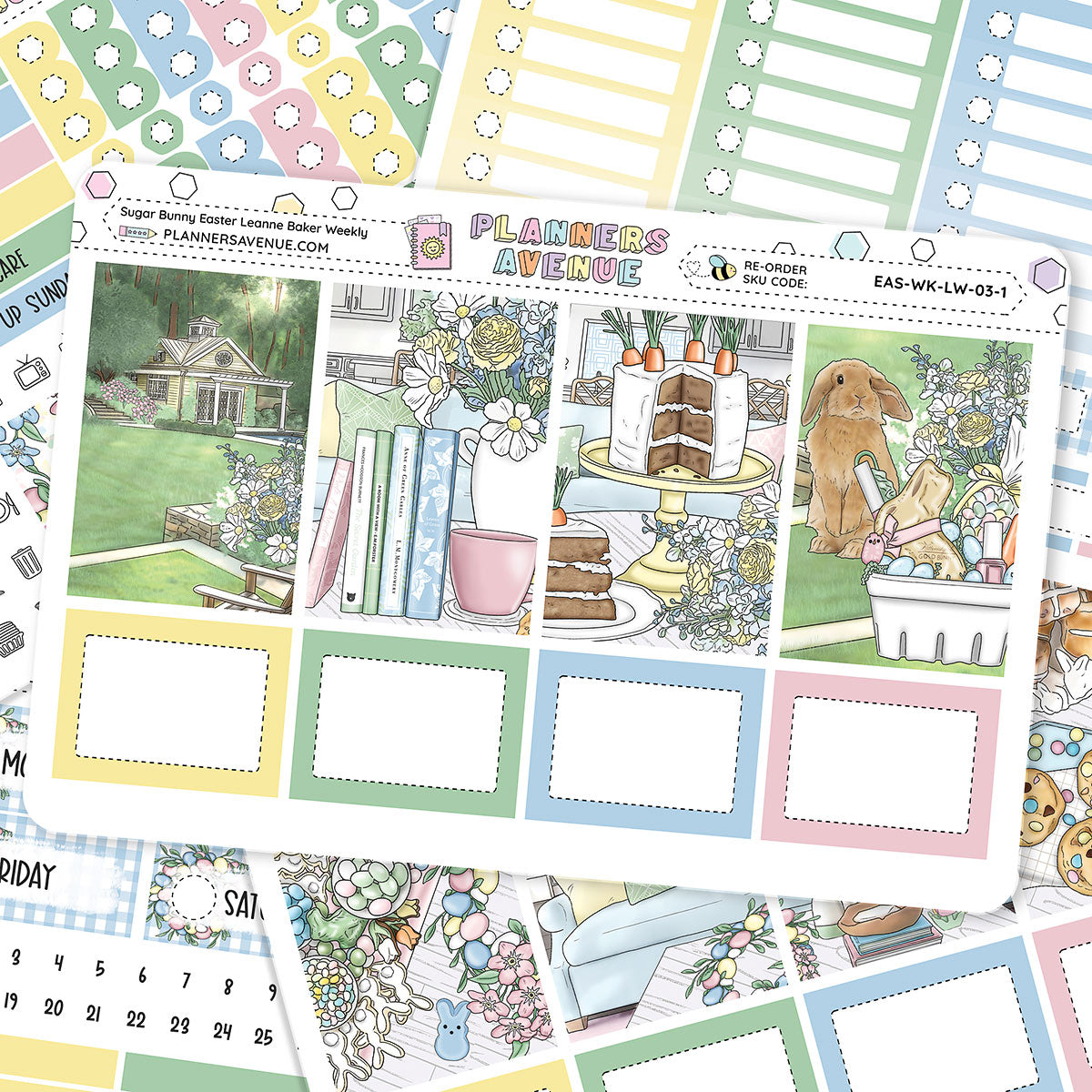 Sugar Bunny Leanne Baker Weekly Sticker Foiled Kit