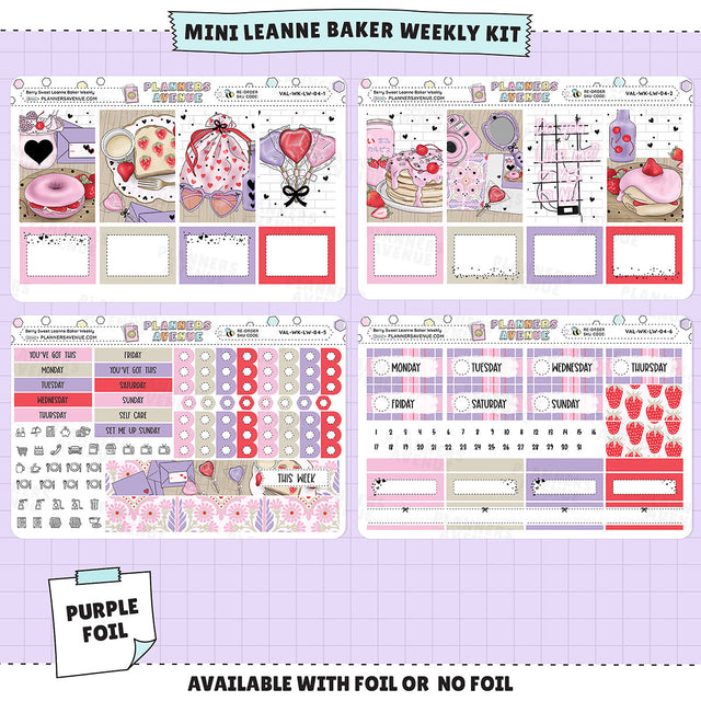 Berry Sweet Leanne Baker Weekly Sticker Foiled Kit (PURPLE FOIL)