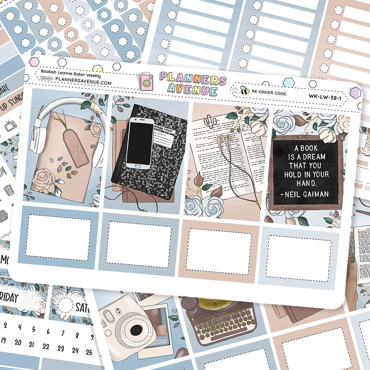 Bookish Leanne Baker Weekly Sticker Foiled Kit (SILVER FOIL)