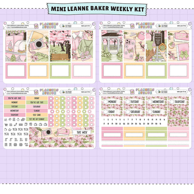 Cherry Blossoms Leanne Baker Weekly Sticker Foiled Kit (GOLD FOIL)