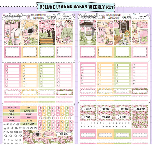 Cherry Blossoms Leanne Baker Weekly Sticker Foiled Kit (GOLD FOIL)