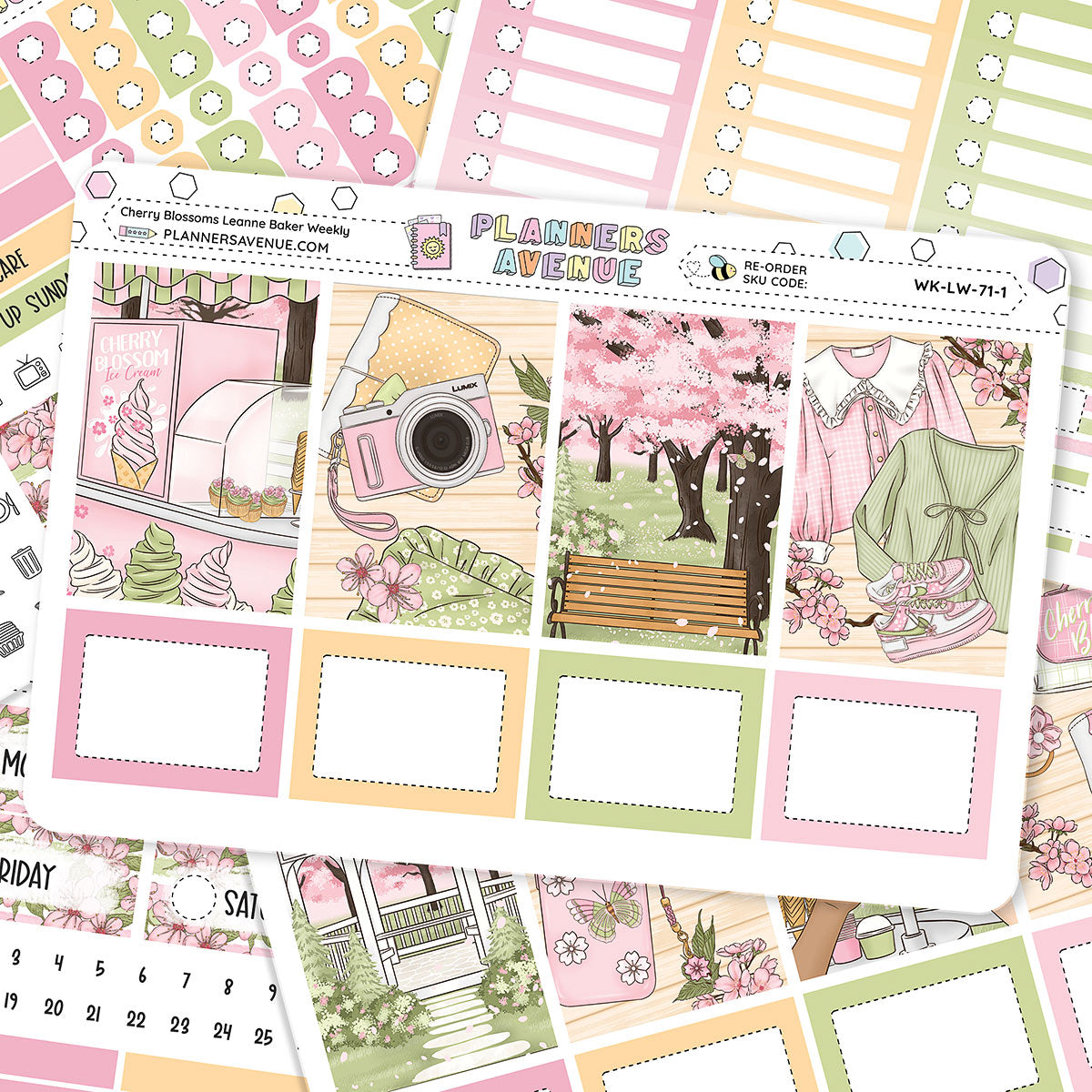 Cherry Blossoms Leanne Baker Weekly Sticker Foiled Kit
