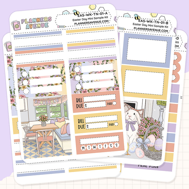 Easter Day Mini Sampler Weekly Sticker Foil Kit (GOLD FOIL)