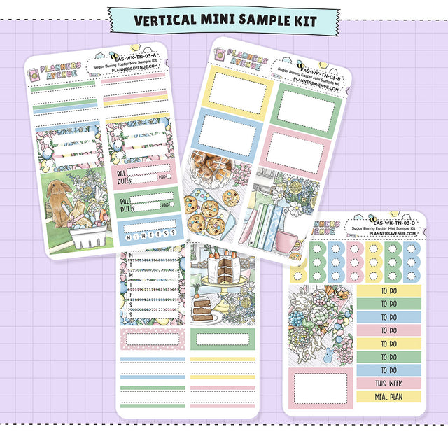 Sugar Bunny Mini Sampler Weekly Sticker Foil Kit (HOLO SILVER FOIL)