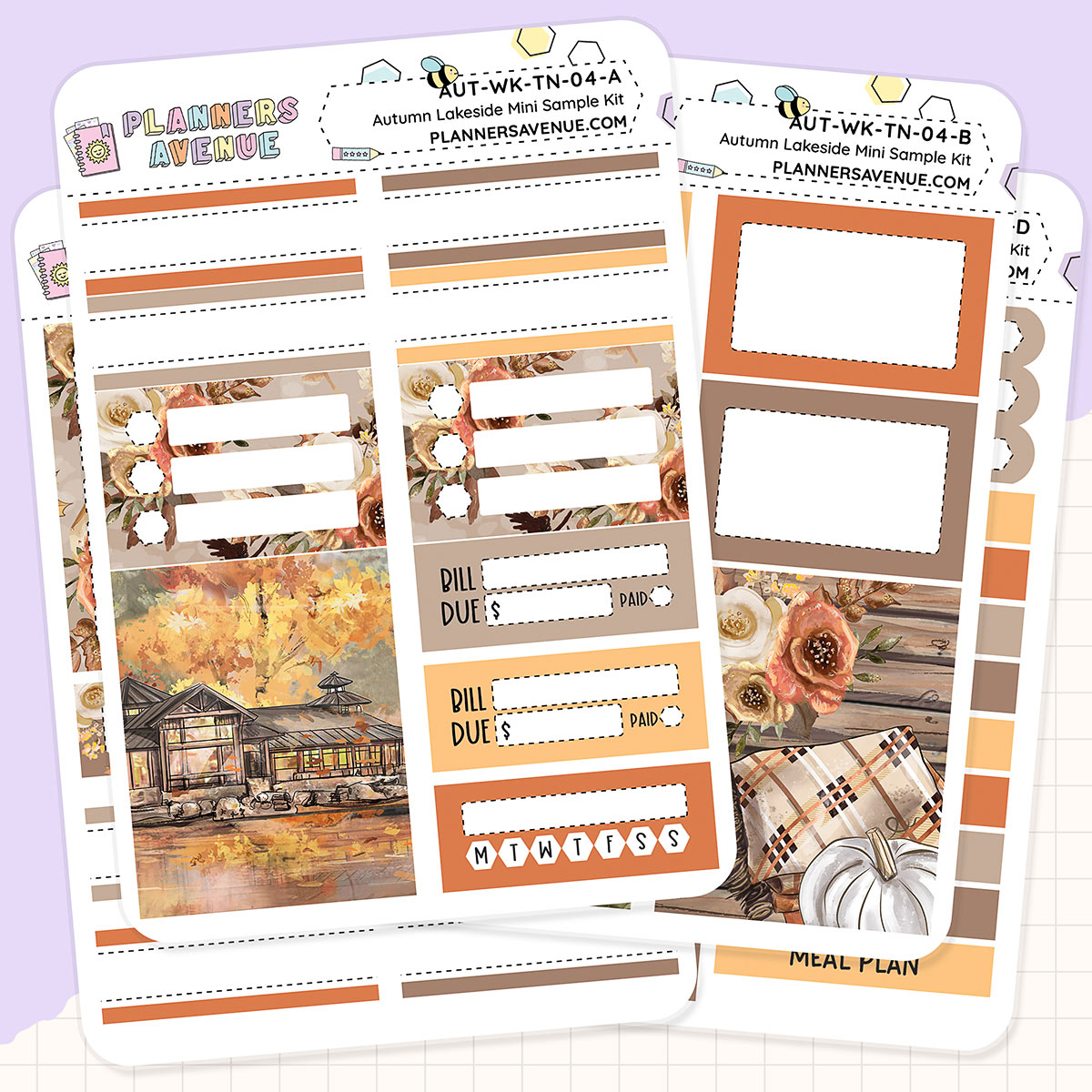 Autumn Lake Mini Sampler Weekly Sticker Foil Kit (ROSE GOLD FOIL)