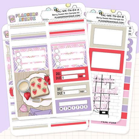 Berry Sweet Mini Sampler Weekly Sticker Foil Kit (PURPLE FOIL)