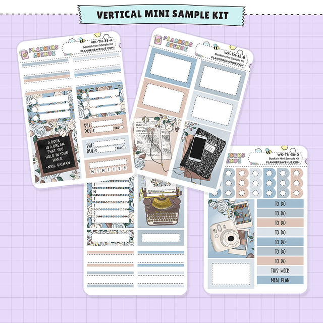 Bookish Mini Sampler Weekly Sticker Kit no foil