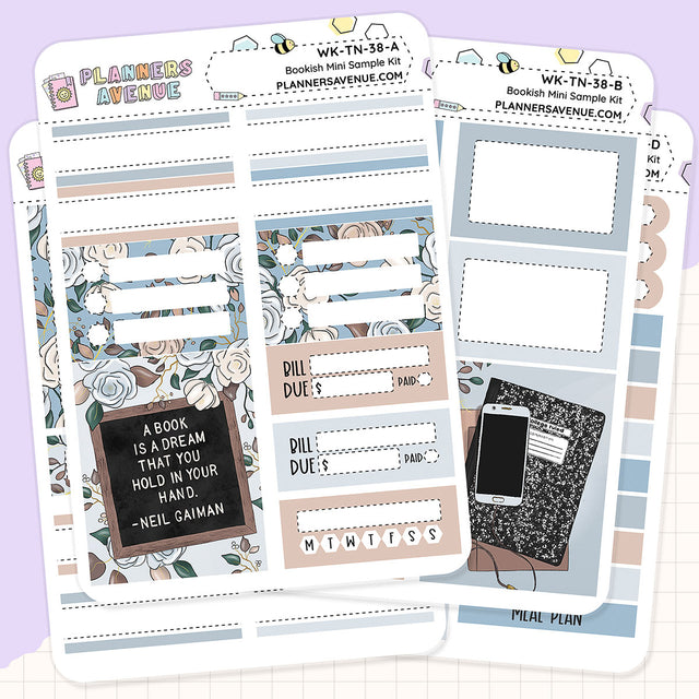 Bookish Mini Sampler Weekly Sticker Foil Kit (SILVER FOIL)