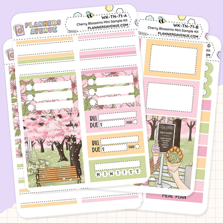 Cherry Blossoms Mini Sampler Weekly Sticker Foil Kit (GOLD FOIL)