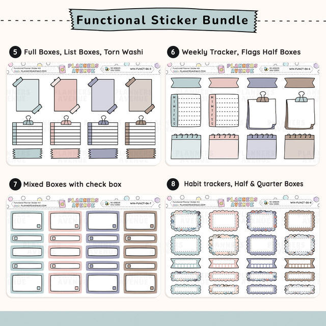 Functional Planner Stickers Bundle