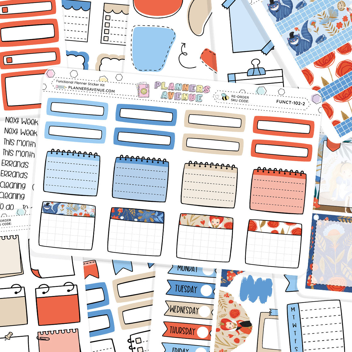 Wonderland Functional Planner Stickers Monthly Bundle
