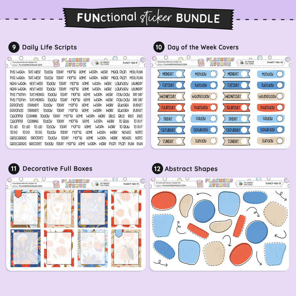 Wonderland Functional Planner Stickers Monthly Bundle