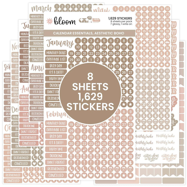 Date Day Months Stickers - Bloom Daily Planners