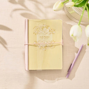 Erin Condren planner folio: Folio holding a yellow Petite Journal on a desk