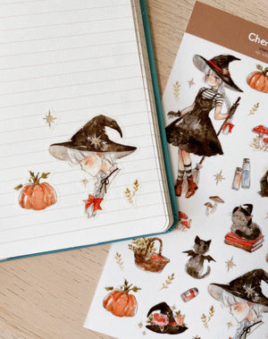 Autumn's Witch Washi Stickers by Cherry Rabbit