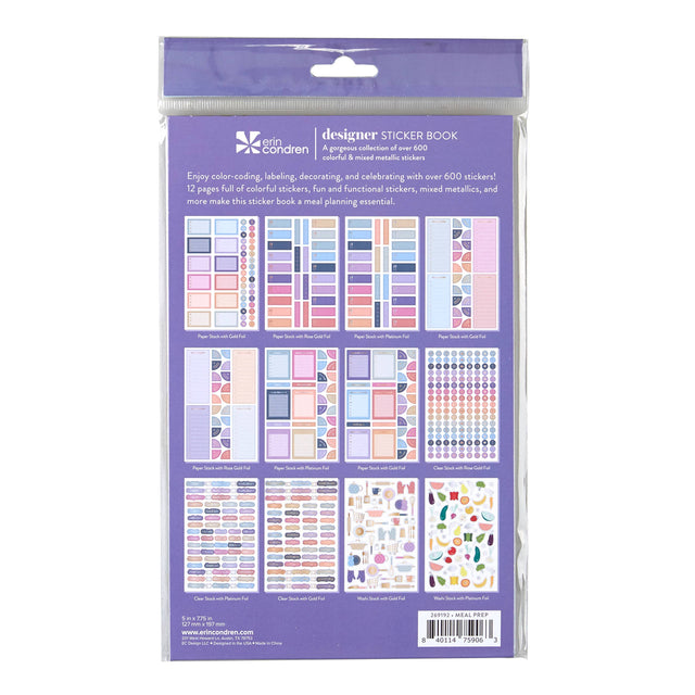 Erin Condren Meal Prep Functional Sticker Book