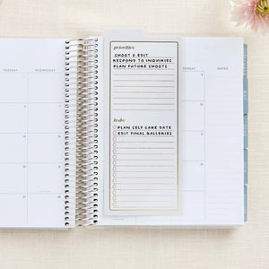 Erin Condren snap-in dashboard: Minimal dashboard front used for handwritten priorities