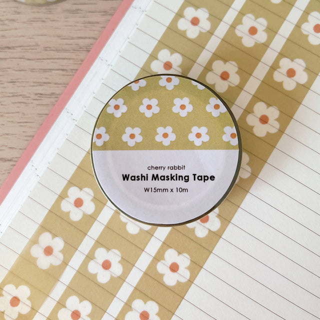 Blue Pastel Daisies Washi Tape by Cherry Rabbit