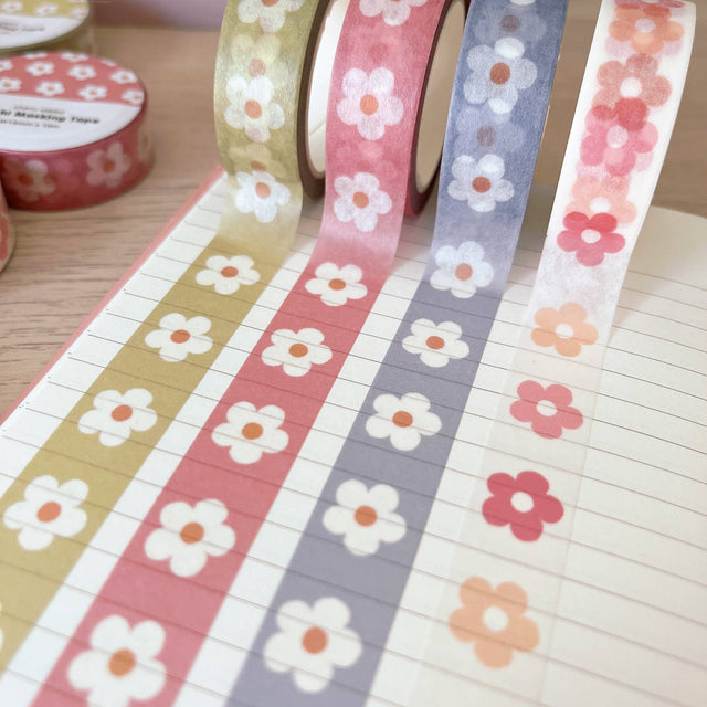 Blue Pastel Daisies Washi Tape by Cherry Rabbit