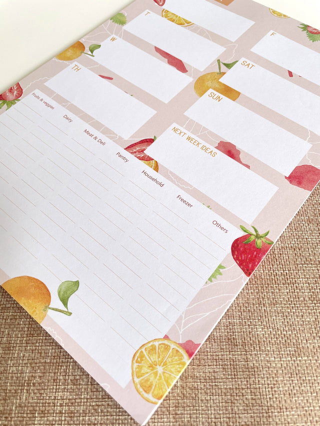 Meal Plan Shopping List A4 Notepad