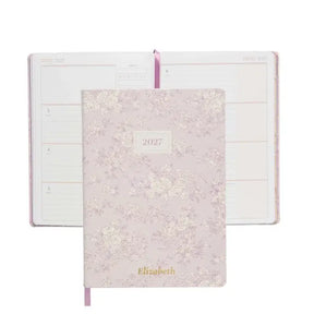 Erin Condren 2027 A5 Horizontal Softbound LifePlanner: Toile floral cover shown with an open horizontal planner spread