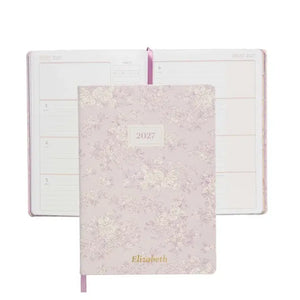 Erin Condren 2027 A5 Horizontal Softbound LifePlanner: Toile floral cover shown with an open horizontal planner spread
